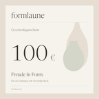 formlaune Geschenkgutschein über 100 Euro – Elfenbein, Sand und Oliv mit abstrakten Vasenformen